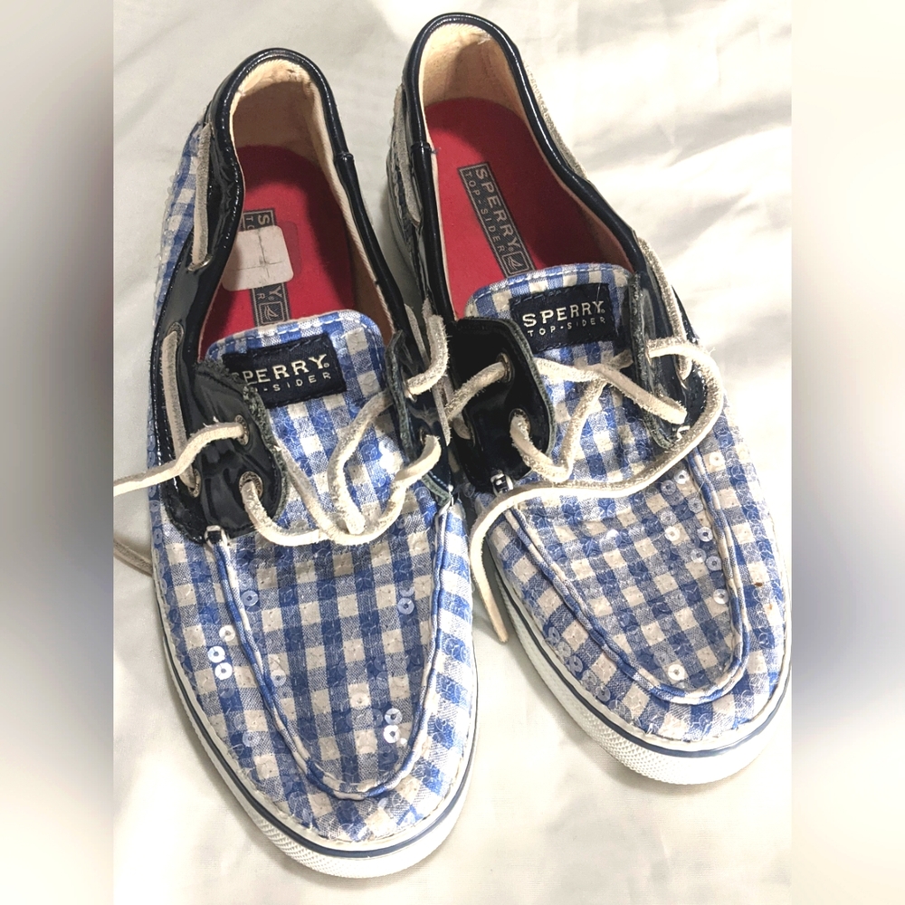 Sperry Top-Sider Gingham Women's Sparkle Boat Shoes